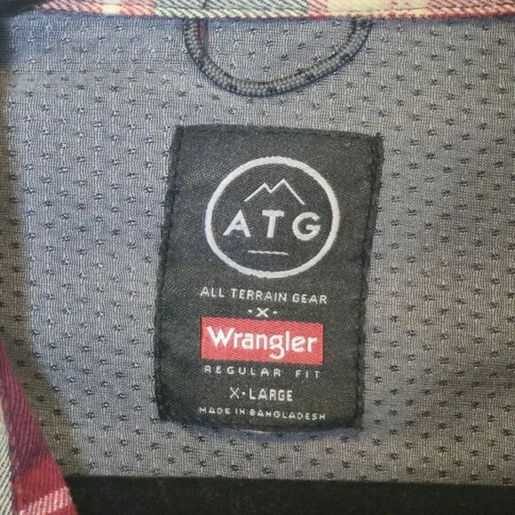 Wrangler ATG All Terrain Gear Plaid Flannel Shirt – Men’s XL - Picture 7 of 10